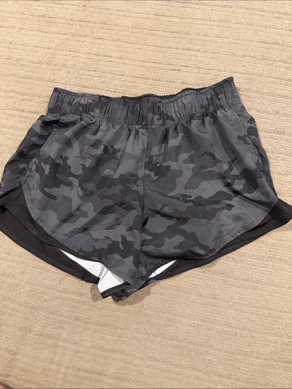 Women's Black Camouflage Athletic Works Active Shorts
